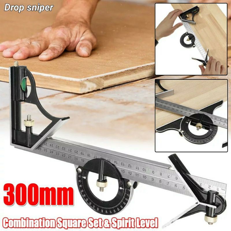 

Penggaris Sudut Siku Multifungsi Adjustable Angle Finder 3 in 1 30cm - Garisan Multifungsi Waterpass Level dan Jangka Dapat Menentukan Sudut Panjang 30 CM Alat Pengukur Ukuran Serbaguna Ruler Cocok Untuk Tukang Arsitek Sekolah Mahasiswa Teknik - Silver