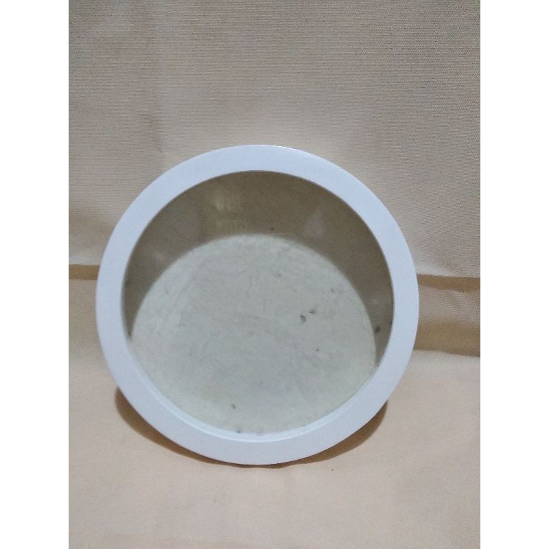 Pigora Mahar Bulat D30 Putih frame Kaca Triplek