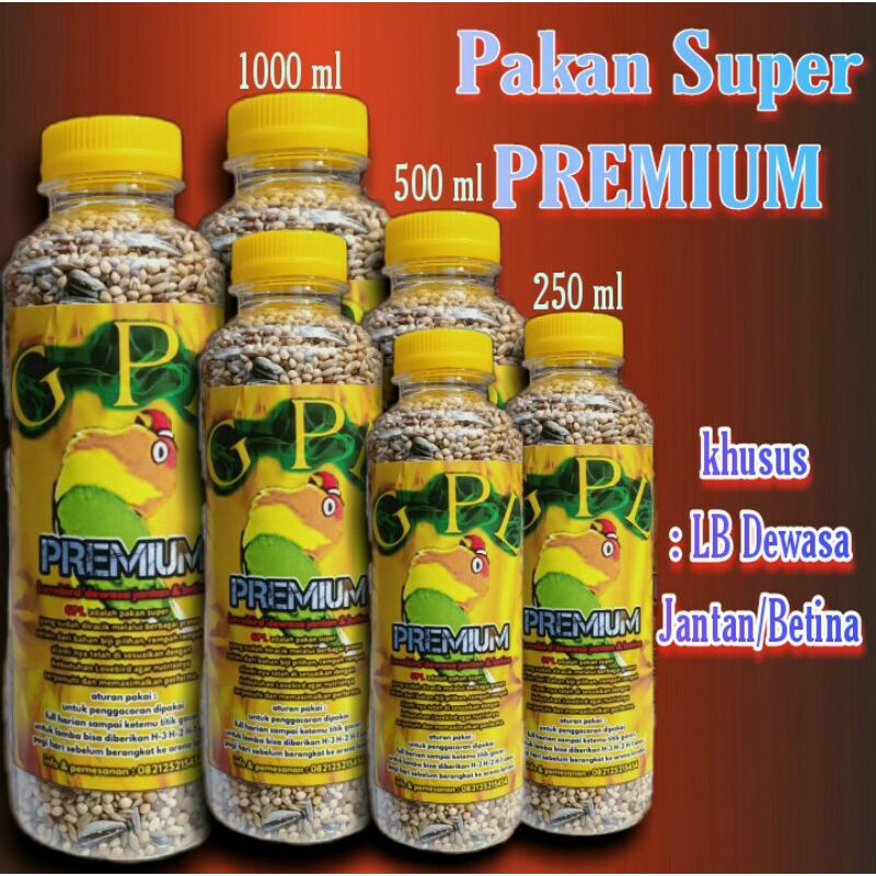 gpl premium PAKAN SUPER PREMIUM pakan Lovebird dewasa jantan betina