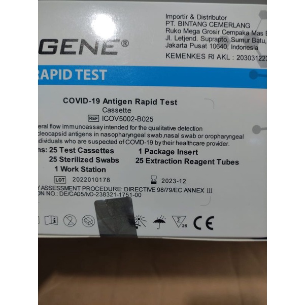 Swab Antigen Lungene AKL Hologram Isi 25 Pcs Kemenkes Original