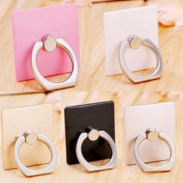 I Ring Pegangan HP Polos Warna Metalic  -- AC 90 -- iring stand standing phone stan holder u hp stang di motor mobil meja handphone tripod besi jepit gub waterproof ringlight sepeda lazy neck hook pelindung aksesoris case hp