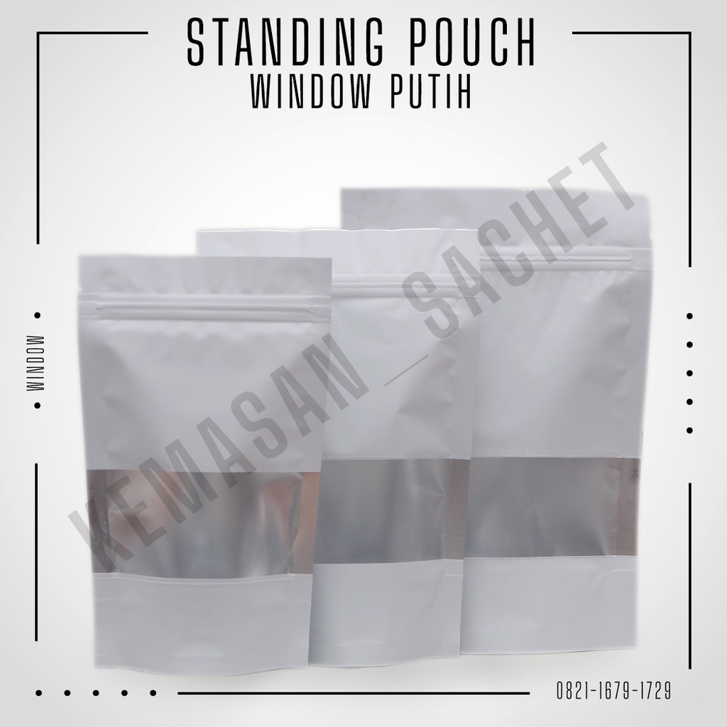 

Standing Pouch Window Metalize Putih (100pcs)