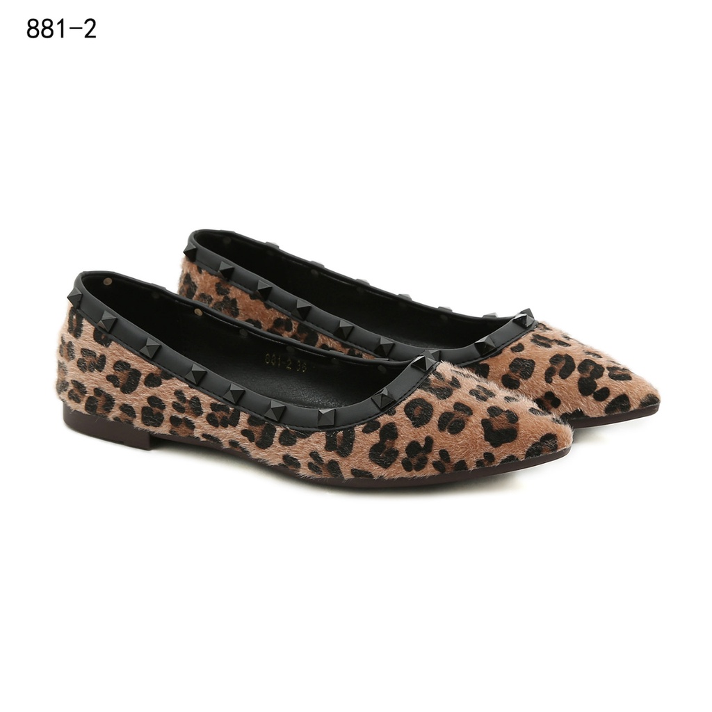 V Leopard Flat. Shoes #881-2