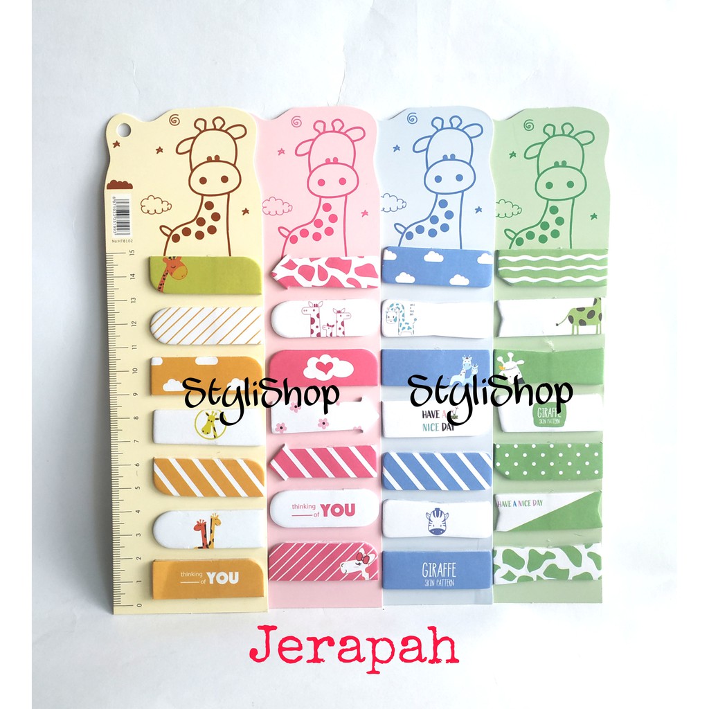Sticky Note Kertas HT8102 Motif Kaktus / Llama / Jerapah / Memo Kertas / Penanda Buku Kertas-2