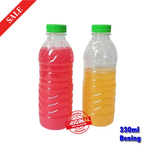 BOTOL JUICE PLASTIK MINUMAN 330ML TUTUP SN SEGEL WARNA WARNI BOTOL TRANSPARANT