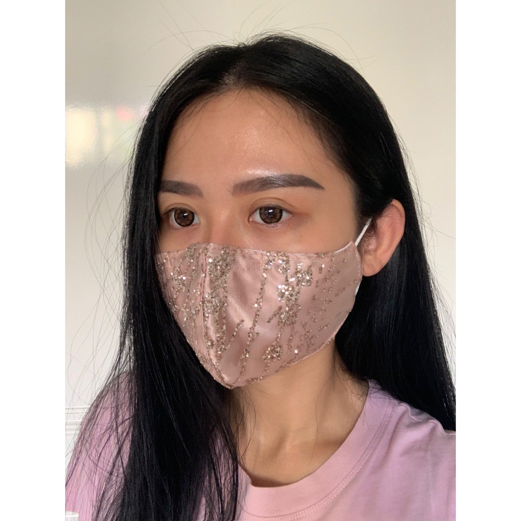 Masker Sequin Rosegold