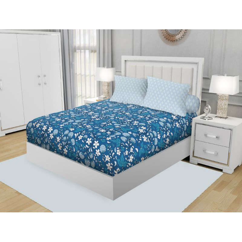 Sprei California Queen Size 160x200x20 Motif Minimalis Seprai Microtex