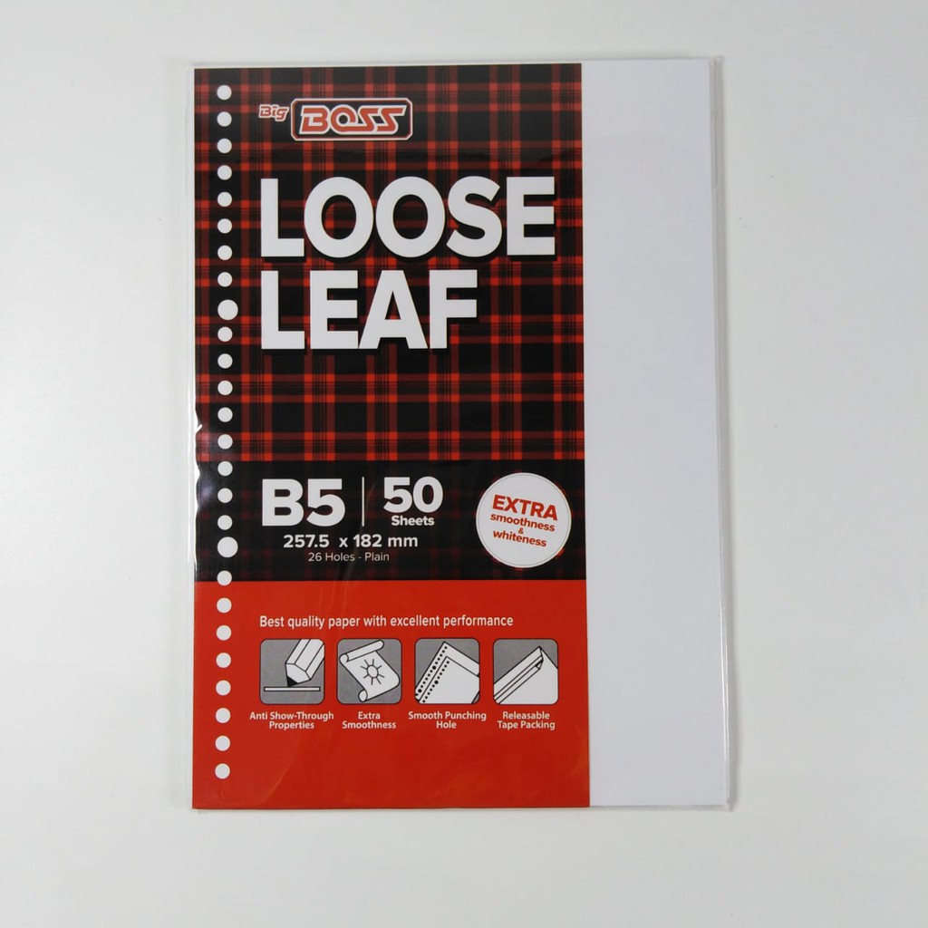 Loose Leaf B5 JOYKO Polos Berkarakter Note Isi 100 Binder Joyko B5 7026 Berkualitas Custome A4