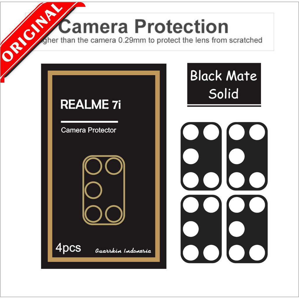 Original Realme 7i Garskin Skin Cover Black Mate Camera Protector 4pcs