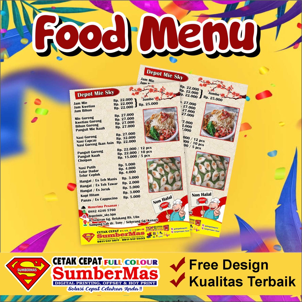 Cetak Buku Daftar Menu