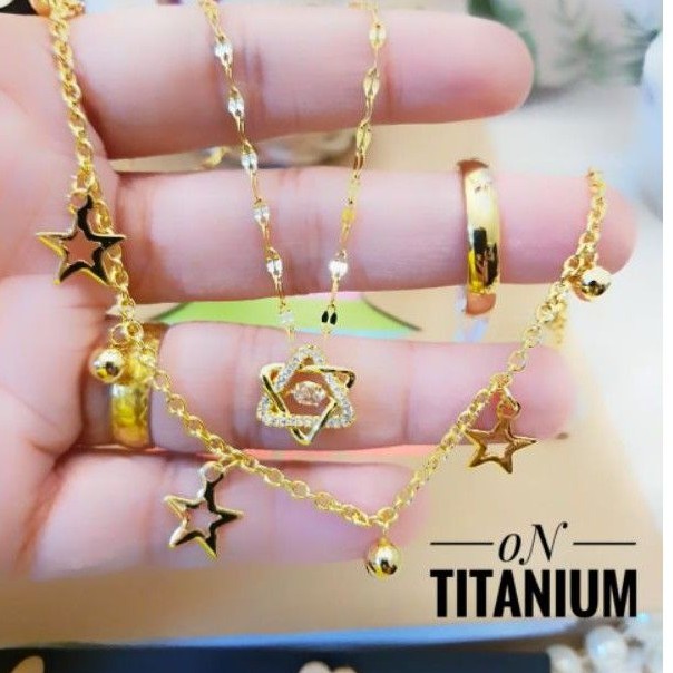 Titanium set perhiasan wanita yuh456