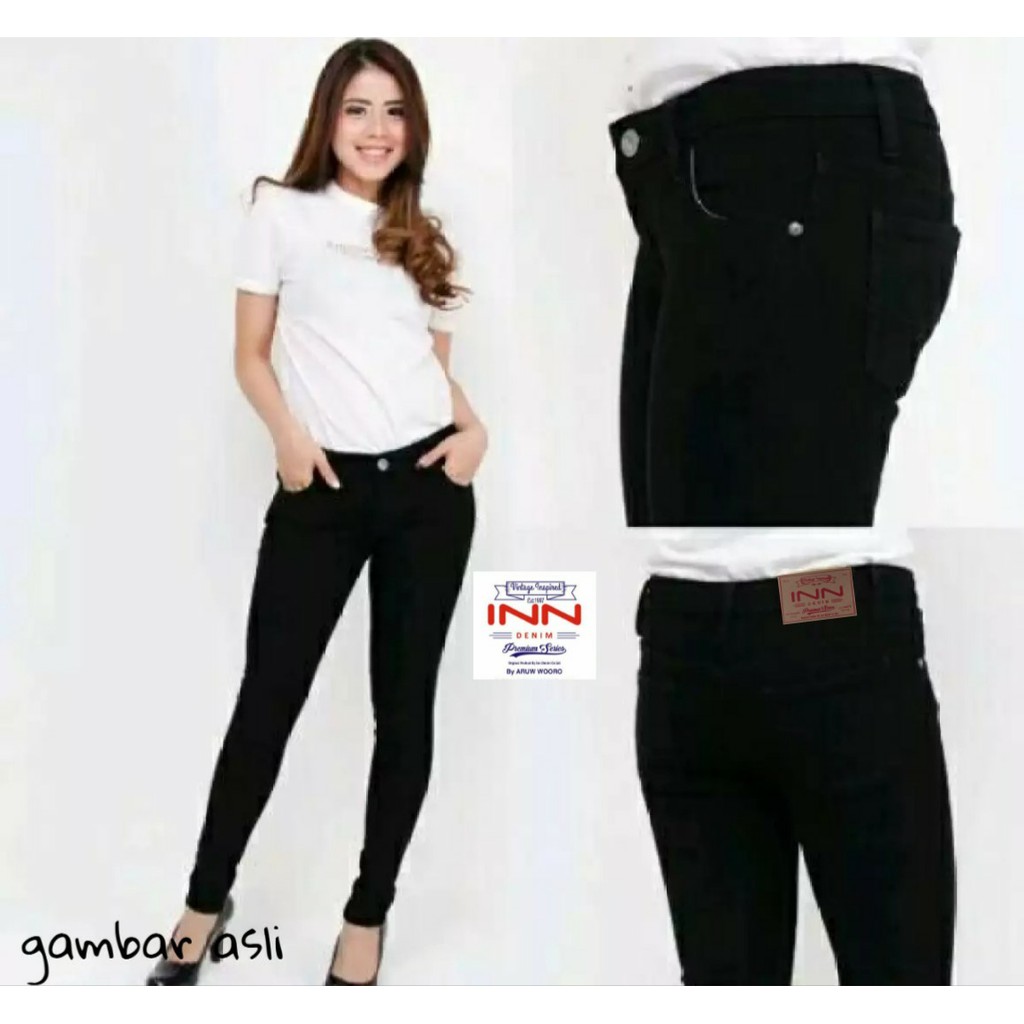 INN DENIM 504 Celana strech levis wanita warna hitam original terbaru produk bisa bayar di tempat