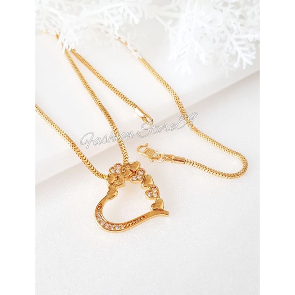 Kalung Fashion Love Perhiasan Dewasa Replica Emas Kalung Dewasa Love Yaxiya Import lapis emas bestquality bestseller Motif Love