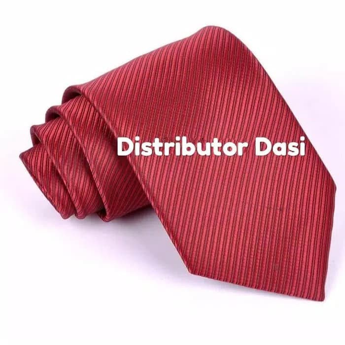 Dasi Pria Merah Maroon Garis Salur 2 inch dan 3 inch polyester premium ready stok