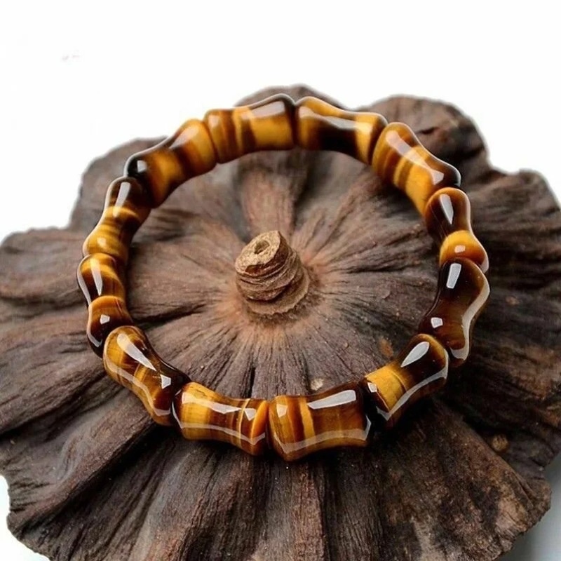 [ BAYAR DI TEMPAT ] Gelang Biduri sepah Tiger eye termurah Batu Natural Stone Tiger Eye Model Tulang - Original