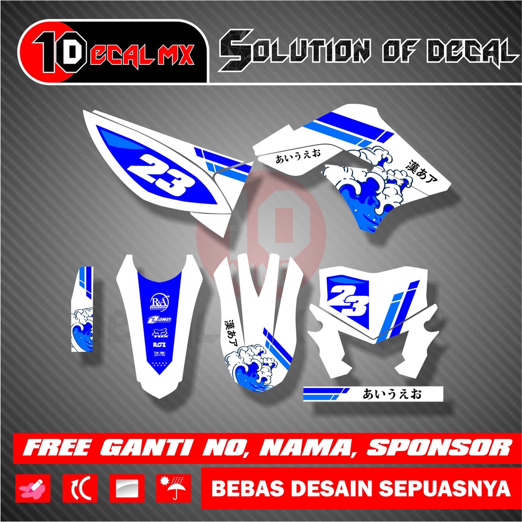 Decal Stiker Klx lama simple putih