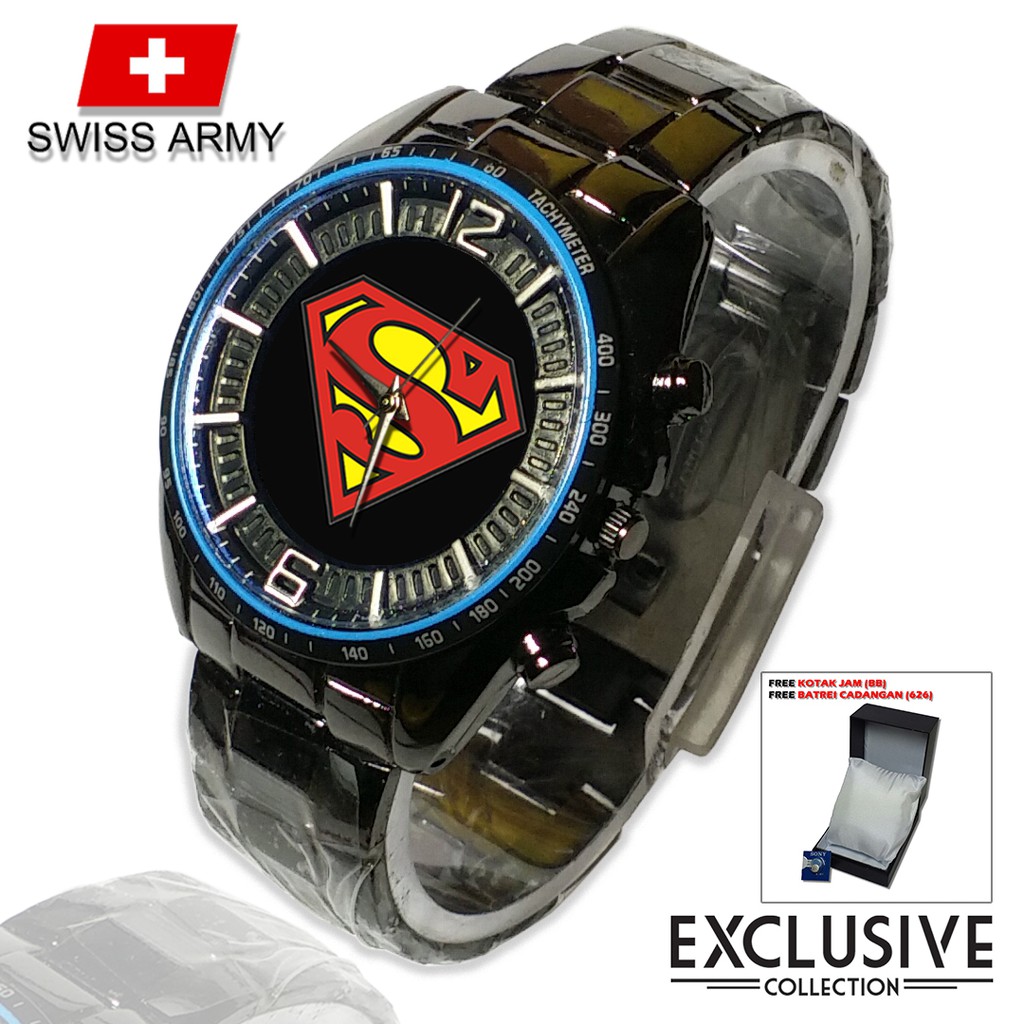 (Istimewa Bossque) Jam SUPERMAN  Rantai Sport (Elegan)