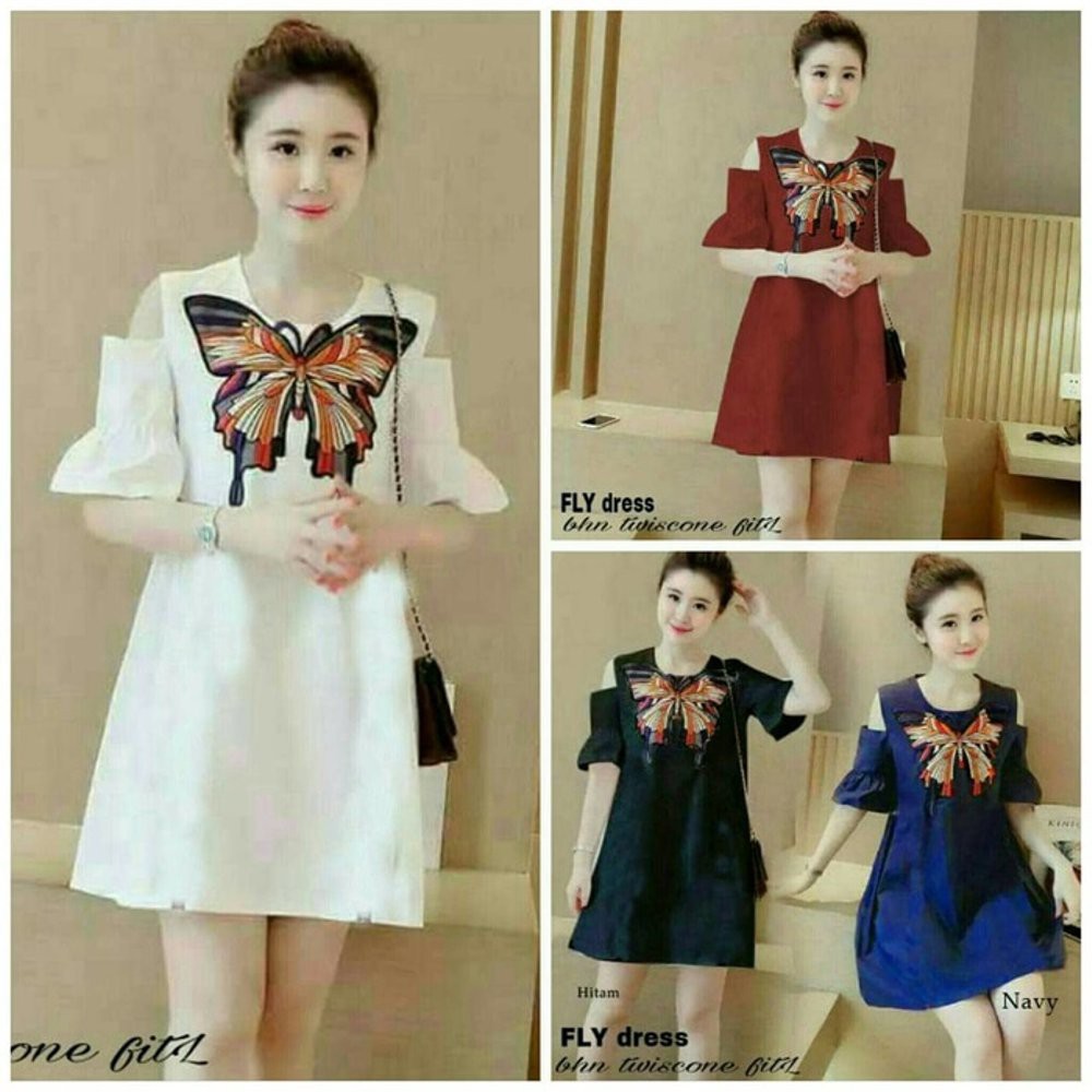 Termurah  Diskon EFC   DRES FLY   MS Baju   Wanita   Murah   Casual   Korea   Bkk   Putih