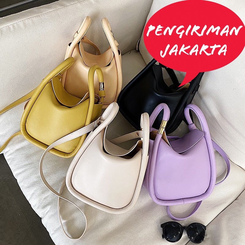 Tas Selempang Wanita Style Ori Summer Kulit Elegan Anti Air G0Q2 Mini Banyak Ruang Garis Import Mewa