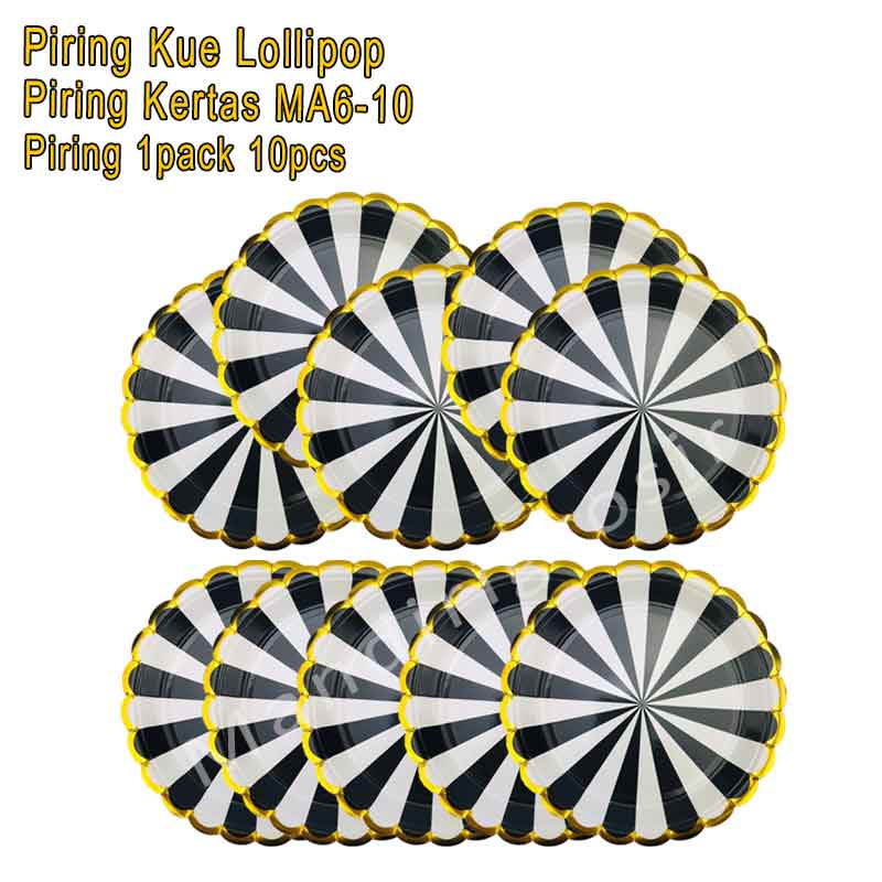 Piring Motif Lolipop *Piring Kue * Piring Kertas MA6-10 * 1pack 10pcs