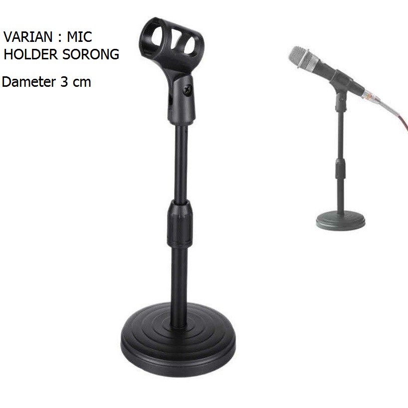 Stand Microphone Meja Podium Video Zoom Mic Holder 3 cm Atur Tinggi