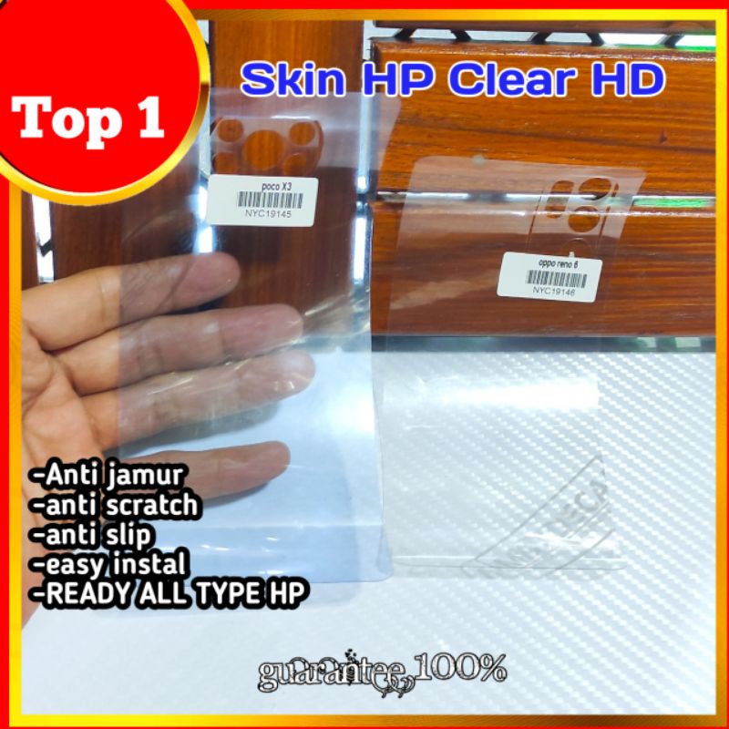 garskin hp + garskin camera anti jamu CLEAR HD TRANSPARAN simple