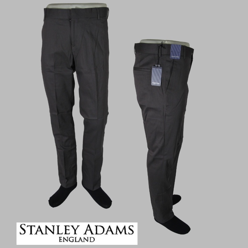 COD Celana Panjang Chino Pria Slimfit Stanley Adams Abu-abu Polos 100% Original Brand