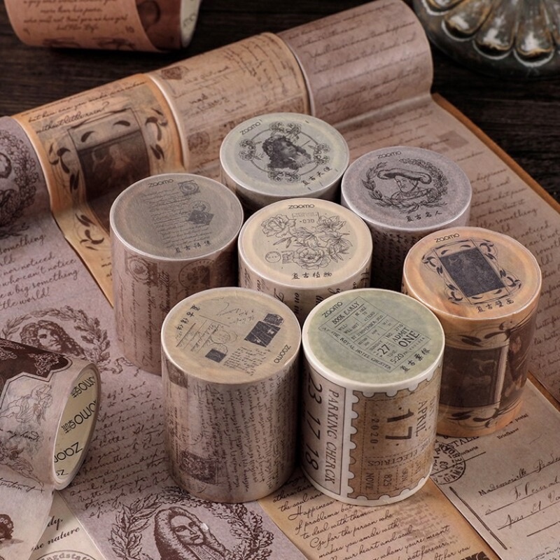 

Vintage Letters Washi Paper Tape 5cm x 3m for scrapbook and Journaling