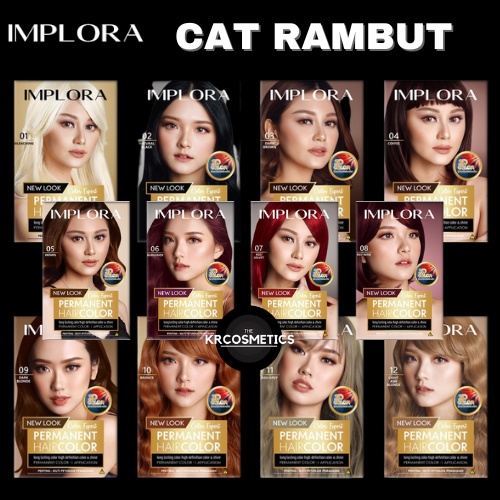 Implora New Permanent Hair Color cat pikok rambut 3,5 gr