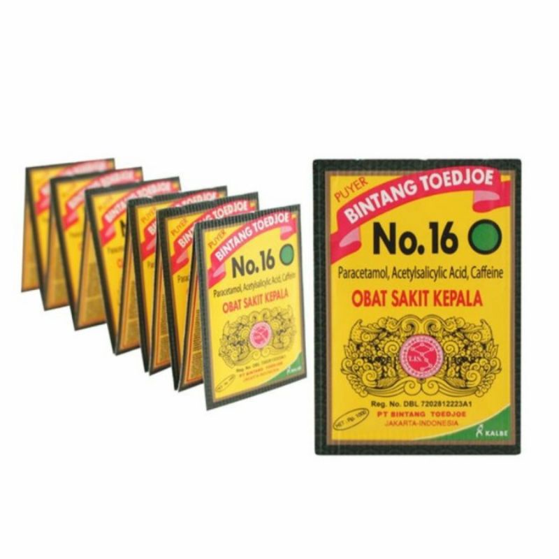 Bintang Toedjoe / Bintang 7 / Puyer 16 / No 16 / Obat Sakit Kepala (12 sachet)