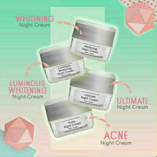 MS GLOW Cream Malam / Night Cream Whitening Acne Ultimate Luminous