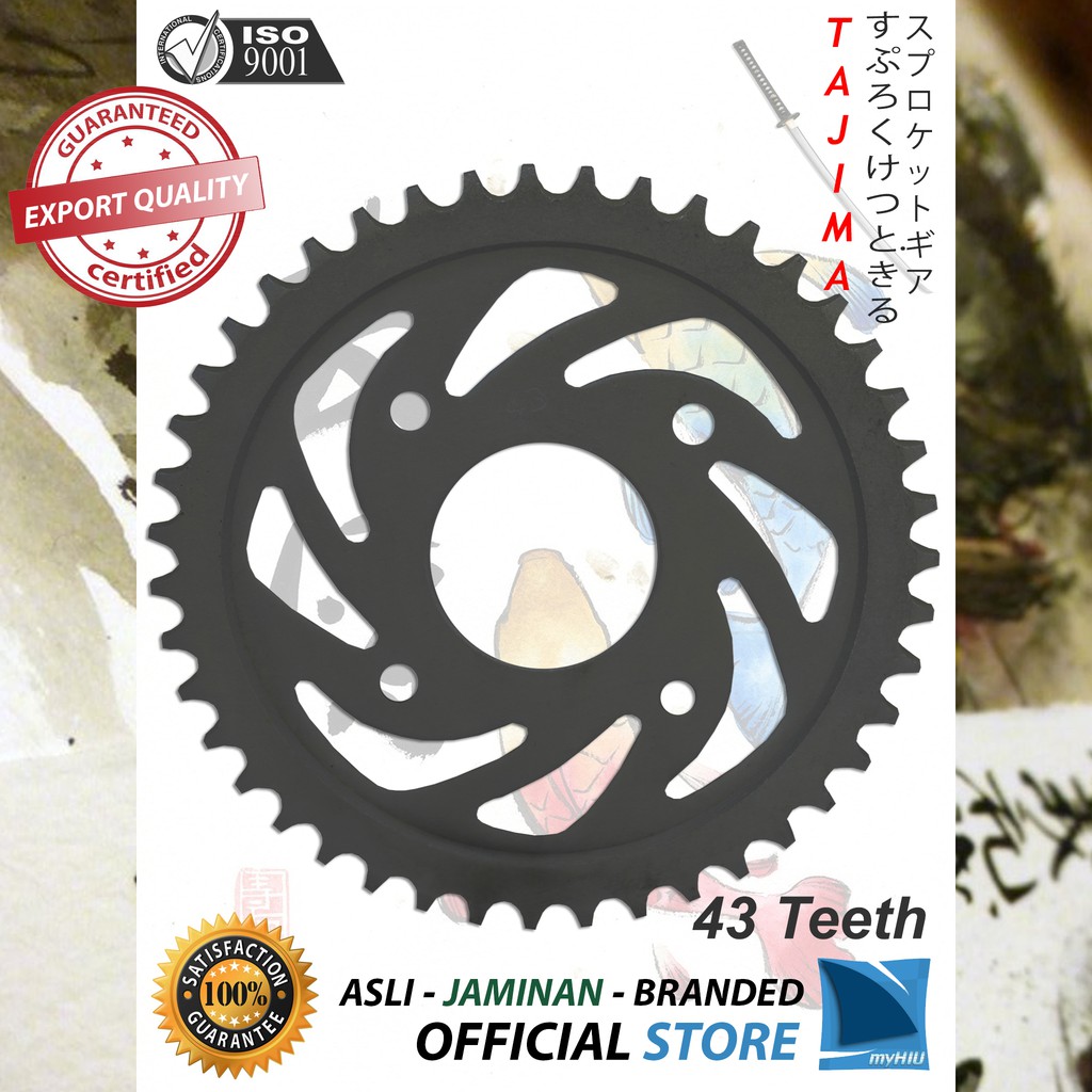 Gigi Tarik 40T ~ 43T SUZUKI Satria FU New / F 150 Facelift Gir Belakang - Rear Sprocket Gear TAJIMA