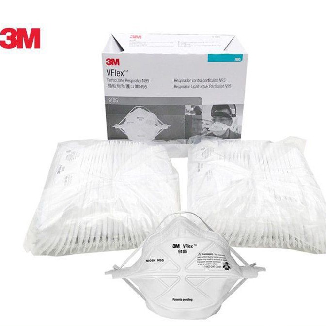 50PCS MASKER MEDIS N95 MERK 3M 9105 BOX UNTUK DOKTER TENAGA KESEHATAN MODEL KF94 RESPIRATOR PUTIH