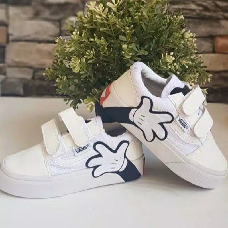 SEPATU VANS ANAK MICKEY MOUSE PUTIH SEPATU ANAK LAKI / SEPATU ANAK PEREMPUAN KWALITAS PREMIUM ORI