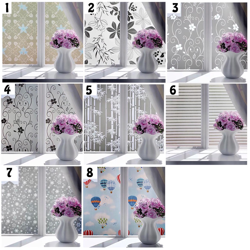 COD Joy KTB Sticker Kaca 1 Roll 45 cm x 5 meter Stiker Wallpaper Sunblast Kaca Film Sand Blast