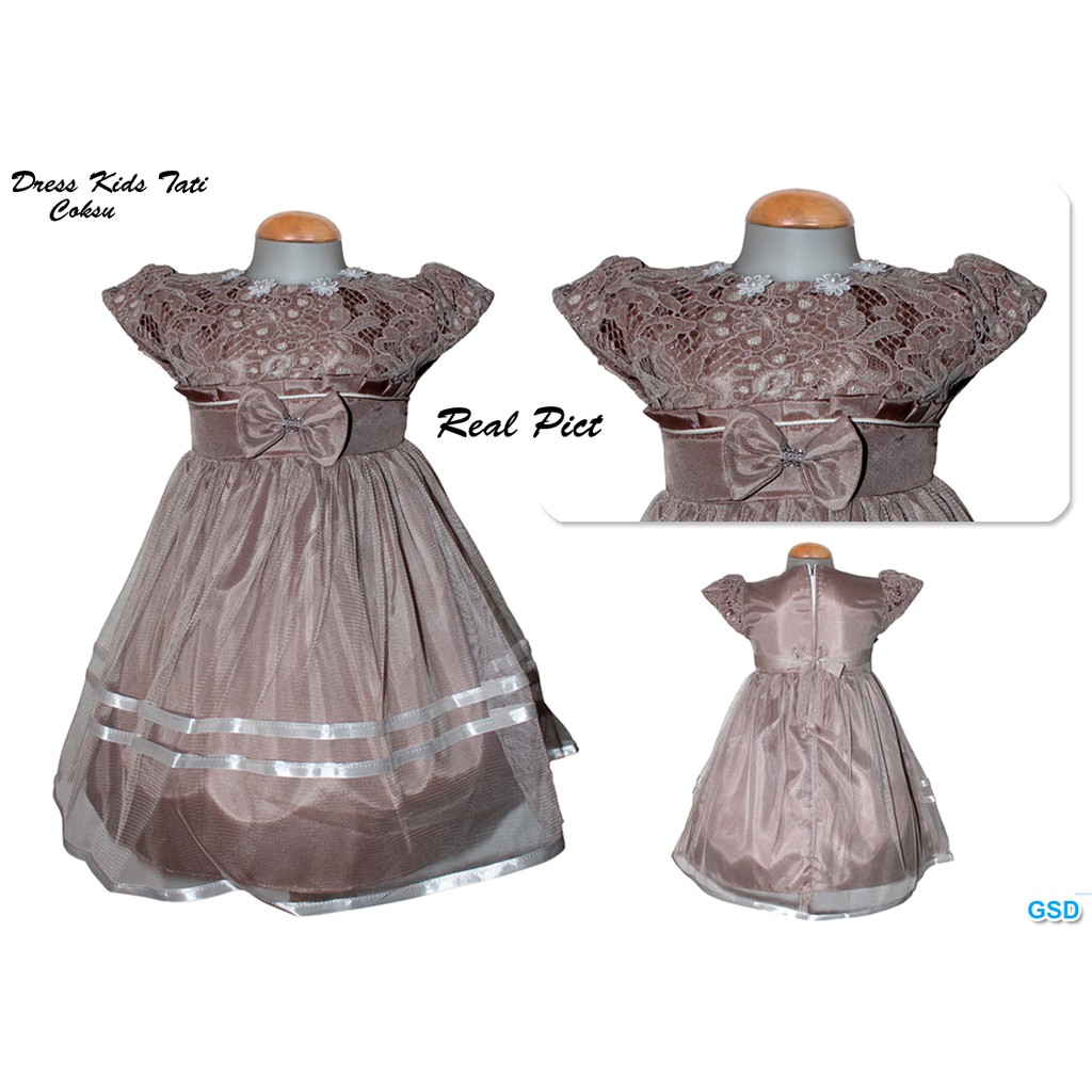 Dress Kids Tati/Fashion Dress Anak Perempuan/Gaun Pesta/ Baju Anak Kondangan 2 - 4 Tahun