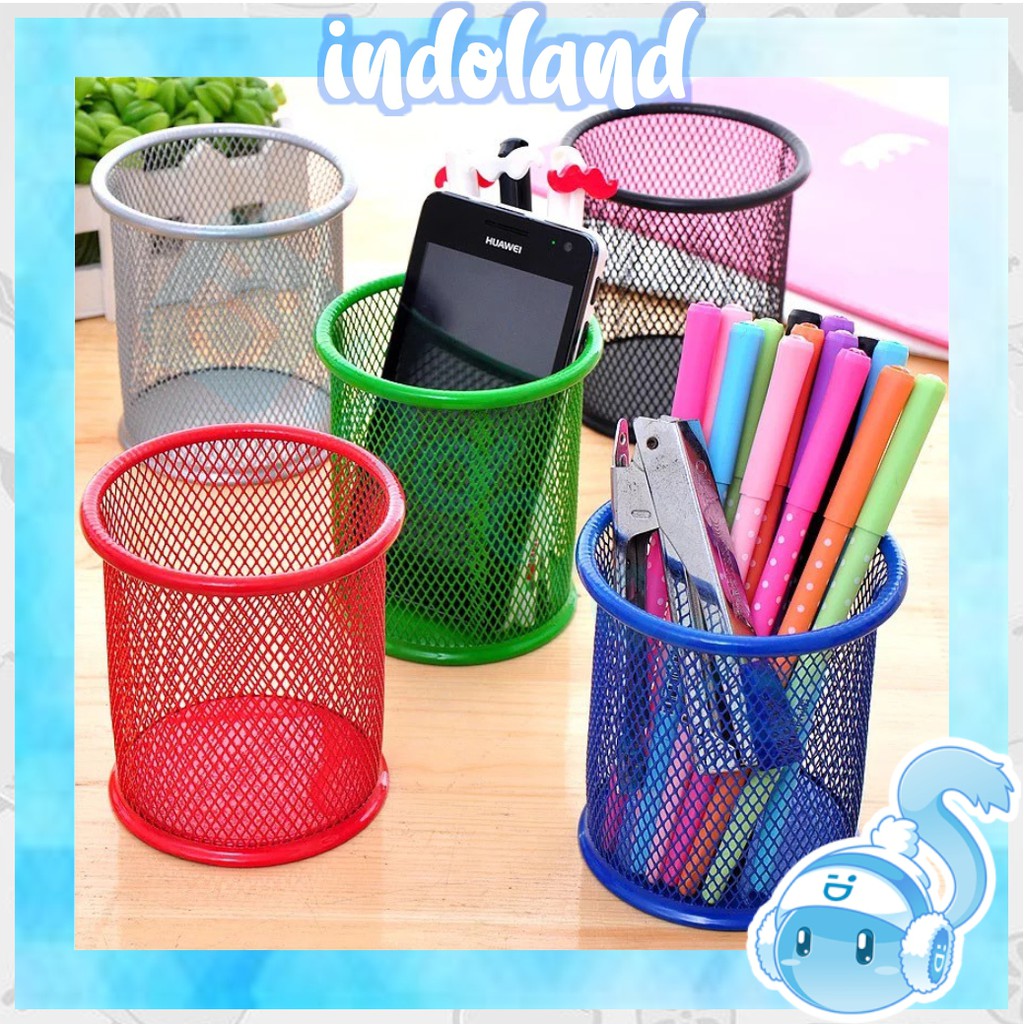 ☀ INDOLAND ☀ Tempat pulpen/ tempat alat tulis - pen stand/pen holder model lingkaran R010