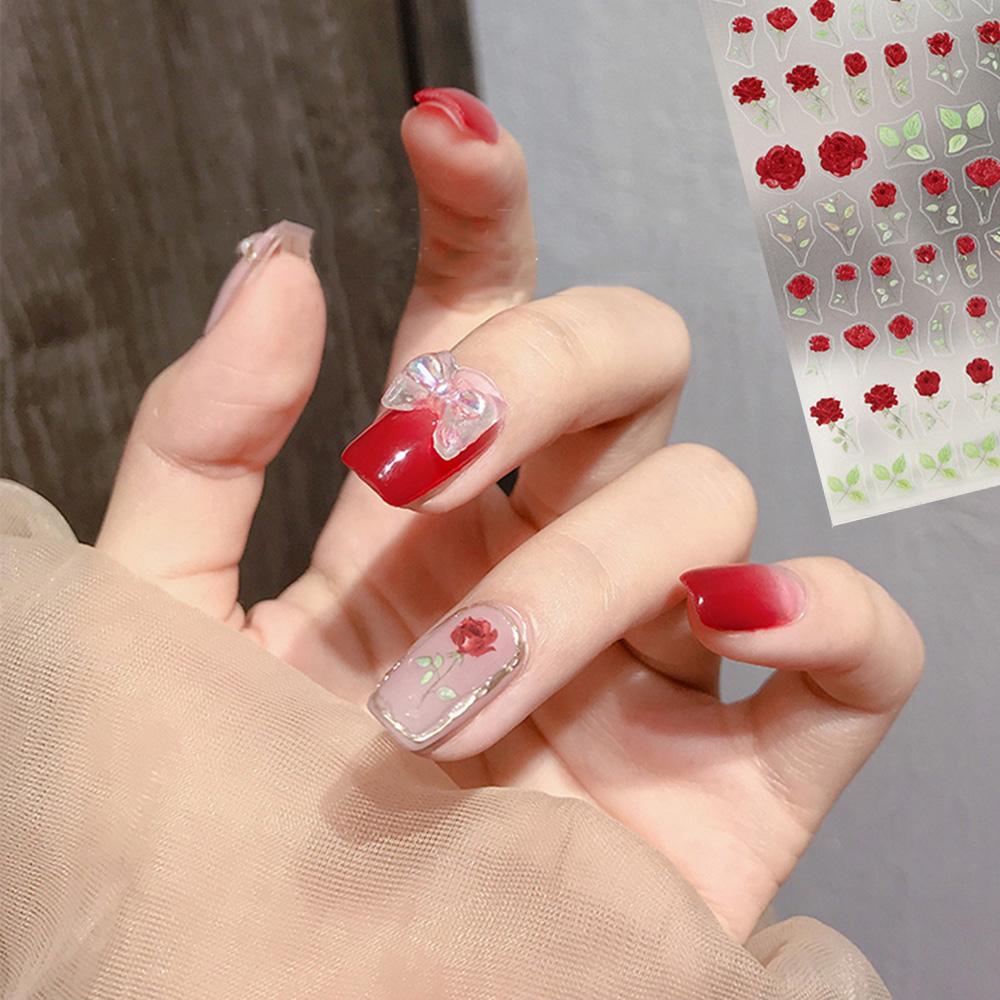 Mxbeauty Stiker Nail Art Indah Retro Silder Decal Bunga Taman Perekat DIY Perhiasan Nail Art