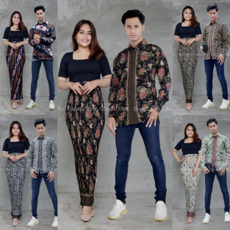 BAJU BATIK COUPLE ROK PLISKET JUMBO // COUPLE BATIK // ROK PLISKET BATIK // KEMEJA BATIK