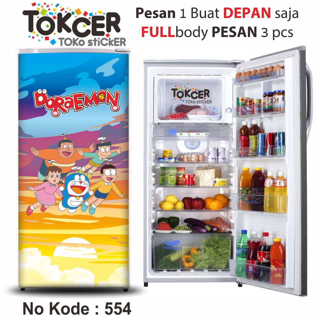 Stiker Kulkas 1 Pintu dan 2 Pintu DORAEMON