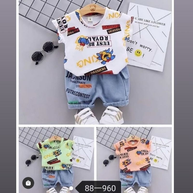 Setelan kaos celana jeans anak laki laki import | setelan kaos anak laki laki import