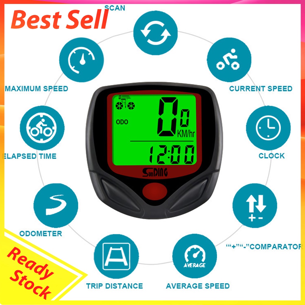 SunDing Bicycle Wired Computers Speedometer Waterproof Cycling Odometer