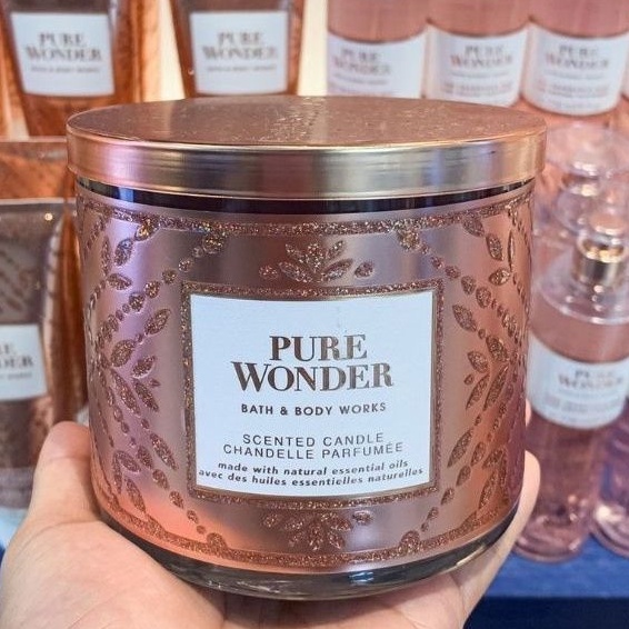 BATH &amp; BODY WORKS BBW PURE WONDER 3 WICK CANDLE 411 G