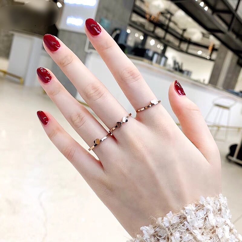 Cincin Titanium 3 in 1 Love Korea Fashion Style Premium Trending