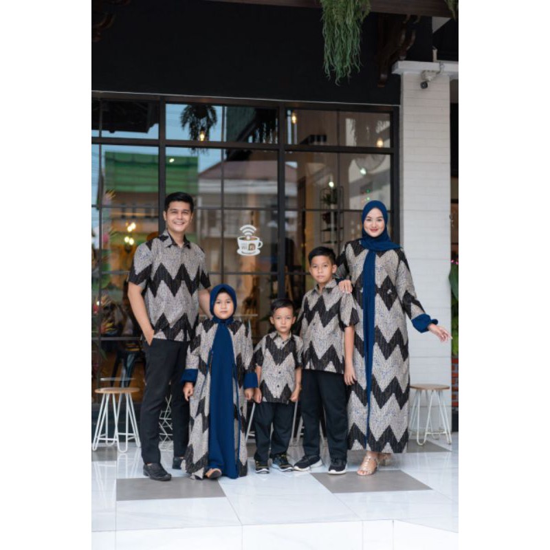 BATIK COUPLE KELUARGA SARIMBIT FAMILY BATIK KELUARGA GAMIS CARDY ZIGZAG