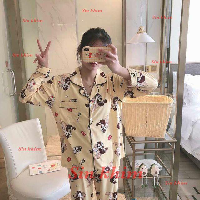 Baju Tidur Wanita / Cewek Piyama Import Bahan Kaos Tebal Aneka Motif All Size L Varian PP-Tupai