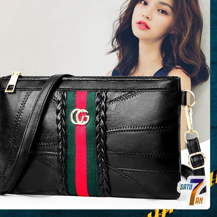 ➩ Satu7an T199 Tas Selempang Wanita Kulit Sintetis Clutch Bag Elegant ❃