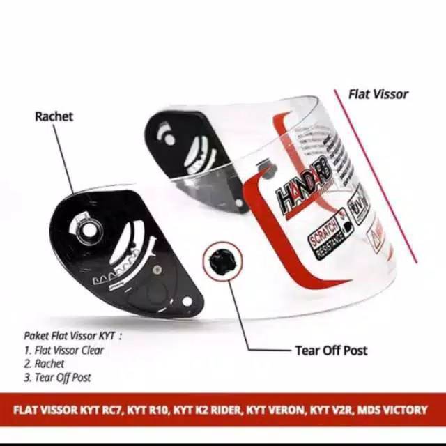 Paket kaca helem visor flat +rachet+ post pnp ke kyt rc7 KYT r10 KYT. K2R