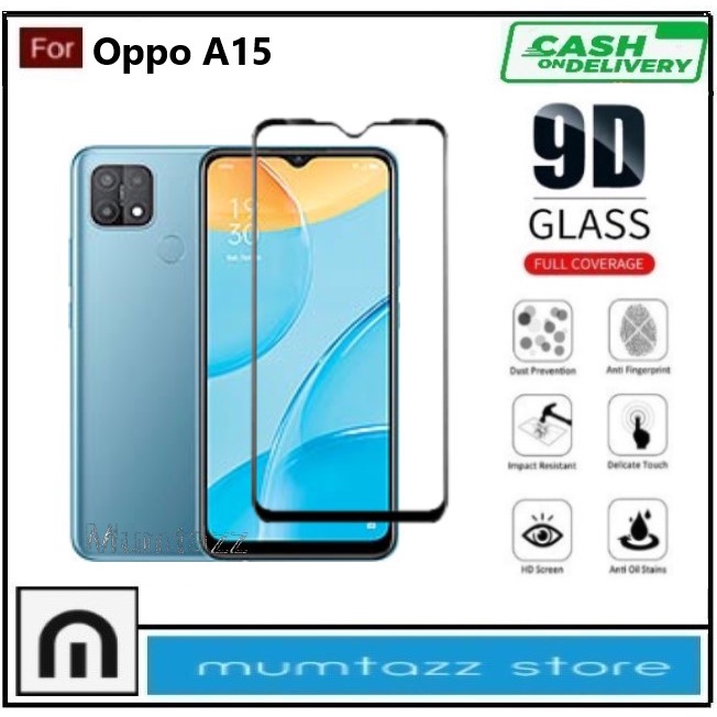 Promo Tempered Glass Warna Hp Oppo A15 Oppo A15s Anti Gores Kaca Full Layar Full Glue Skin Protector