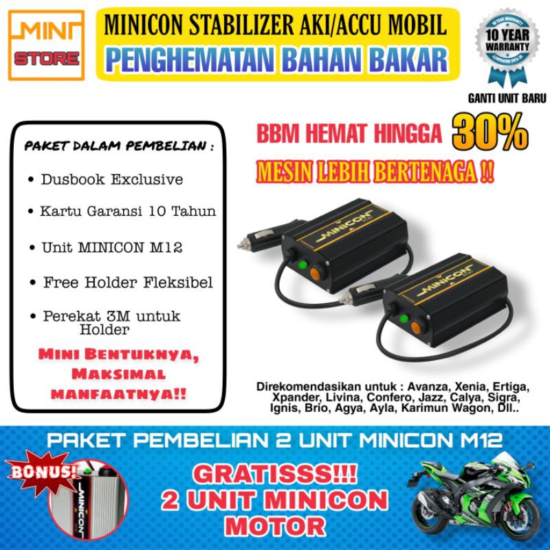 VOLT STABILIZER AKI ACCU PENGHEMAT BAHAN BAKAR MINICON MOBIL ASLI ORIGINAL GARANSI 10 TAHUN